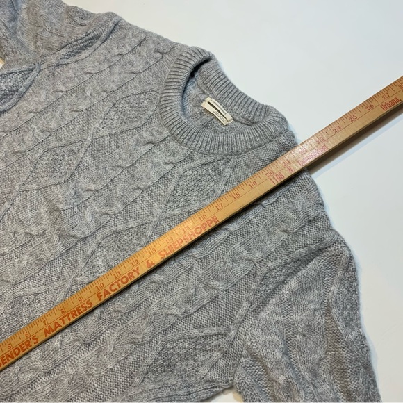 Anthropologie Women's XS Sweater Oversize Cable Knit Mixed Media Layer Gray Blue - Picture 7 of 9